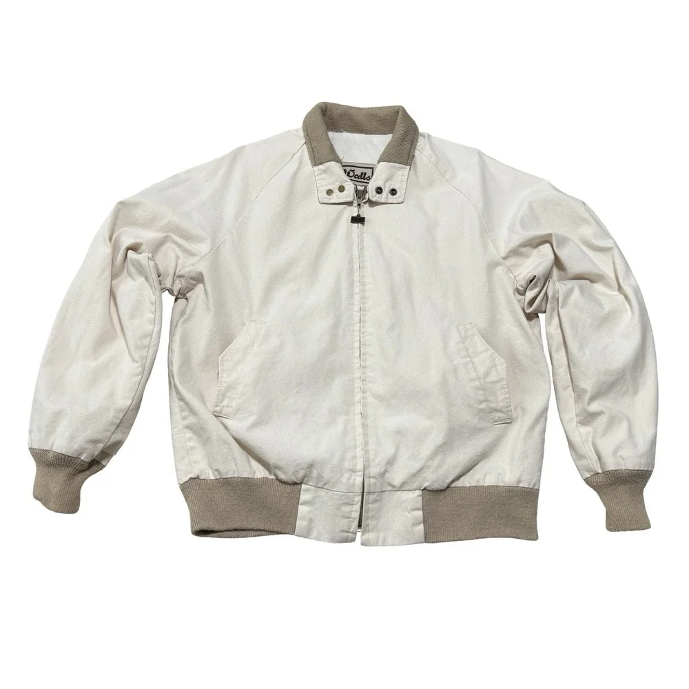 Vintage Walls Canvas Santa Fe Style Western Jacket Ivory Creme Men's Size Large